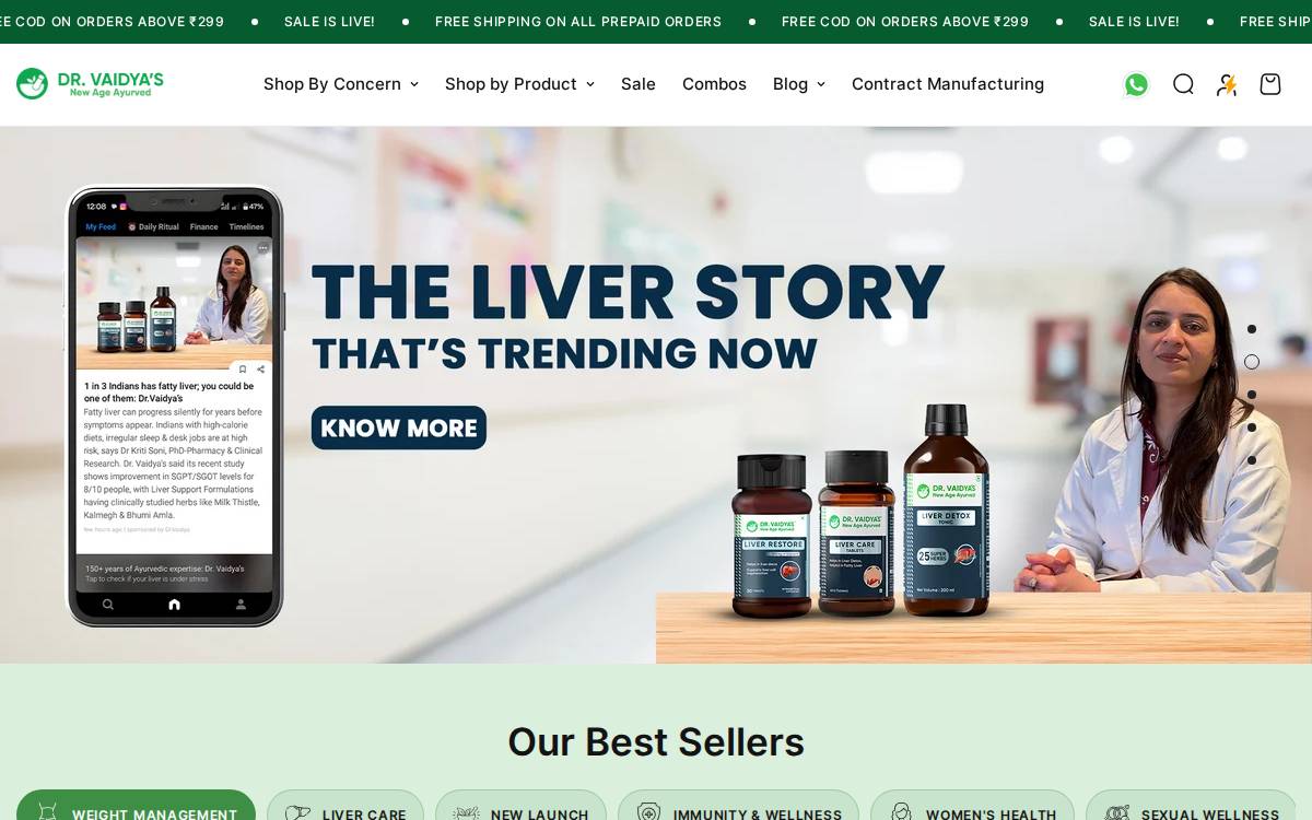 Dr. Vaidya’s website preview