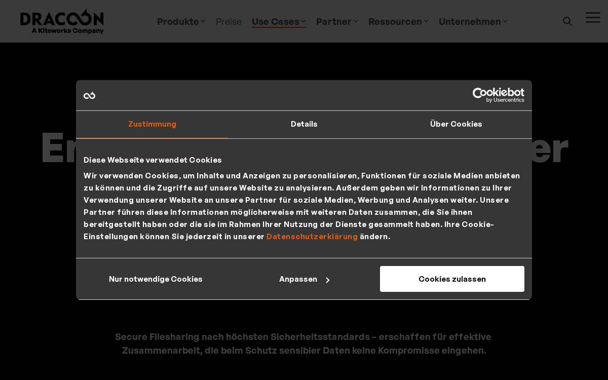 DRACOON website preview