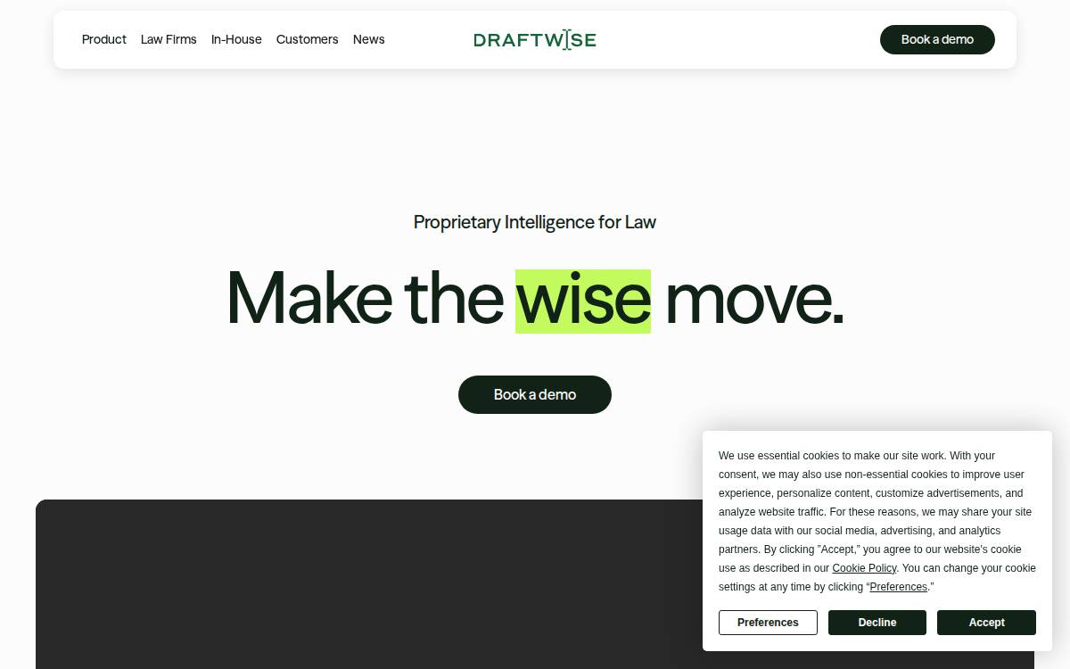 Draftwise website preview