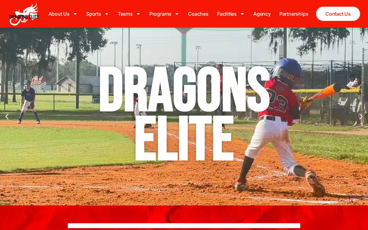 Dragons Elite Athletics website preview
