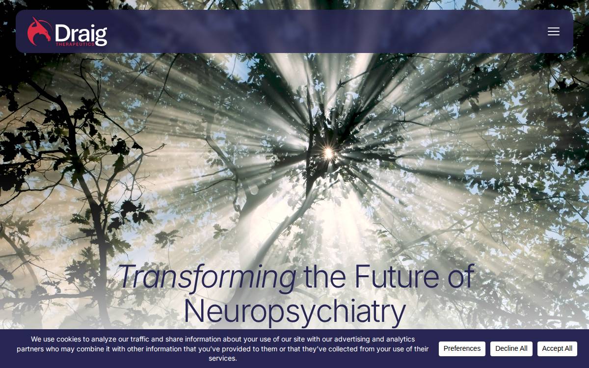 Draig Therapeutics website preview