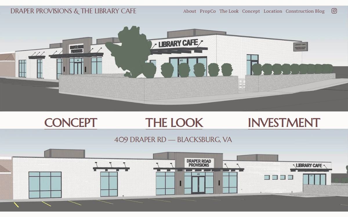 Draper Provisions & The Library Cafe website preview