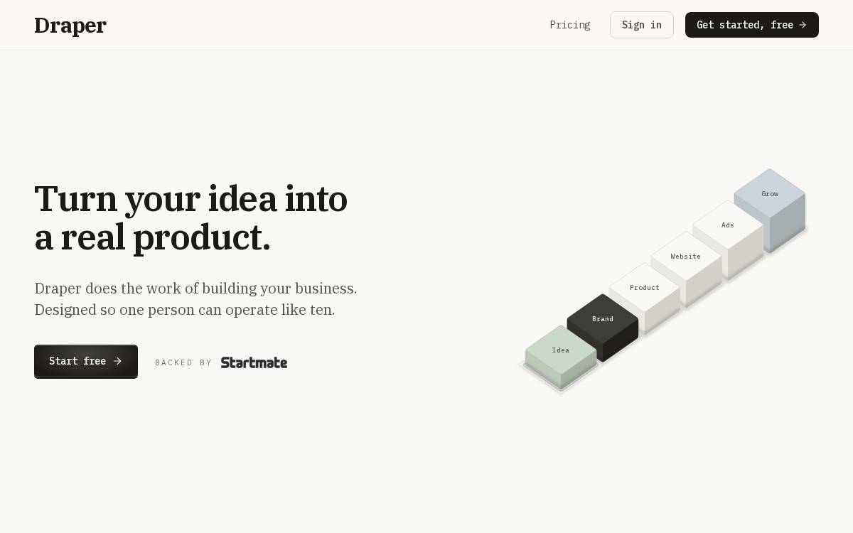 Draper website preview