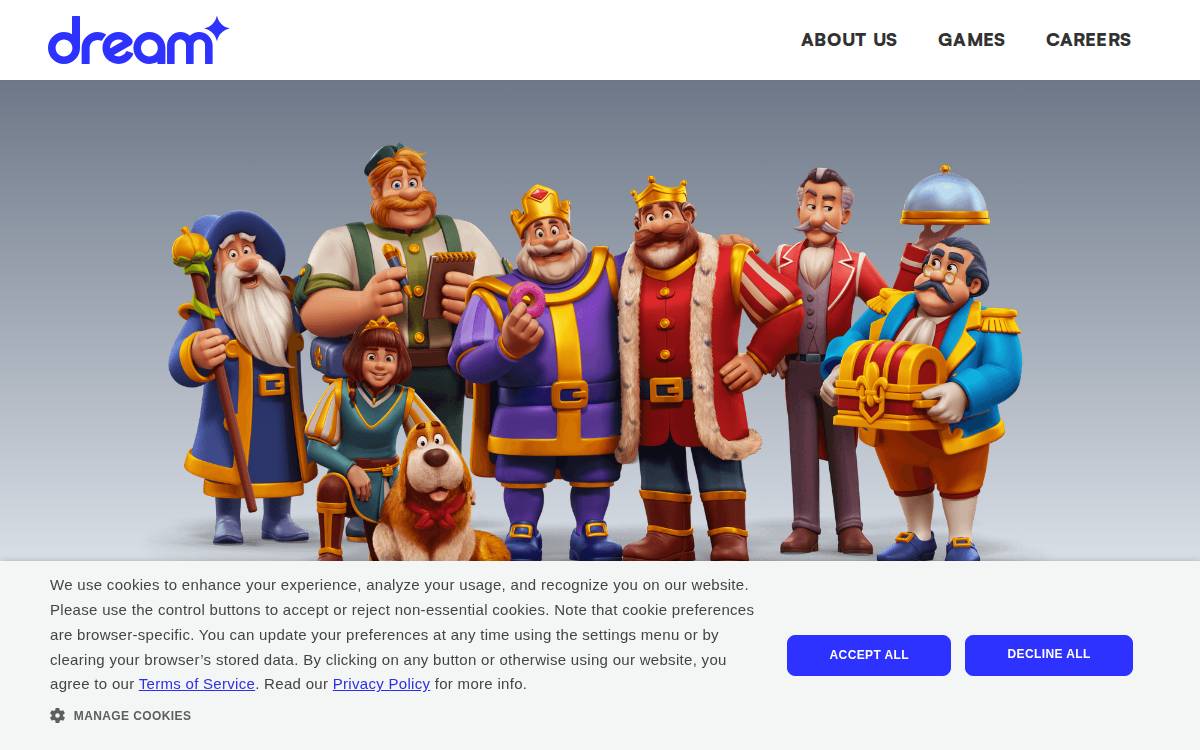 Dream Games website preview