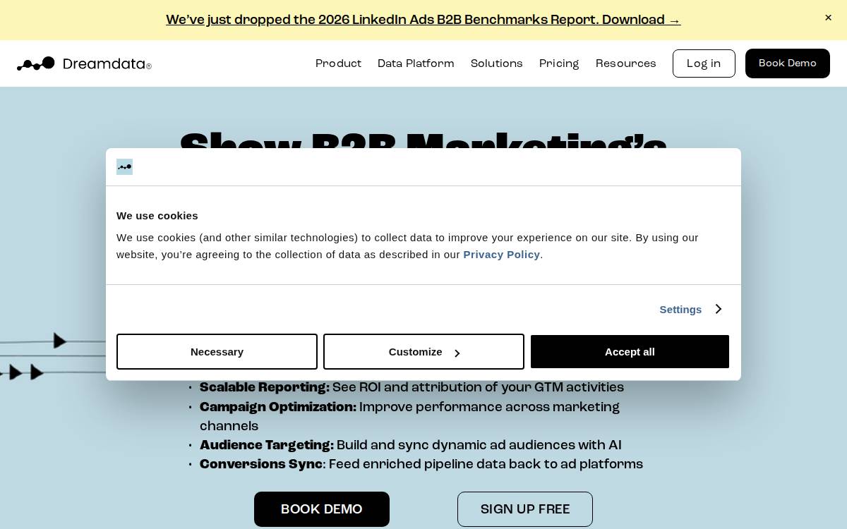 Dreamdata website preview