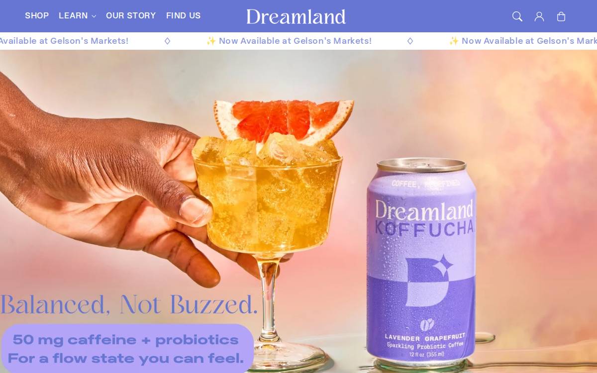 Dreamland Koffucha website preview