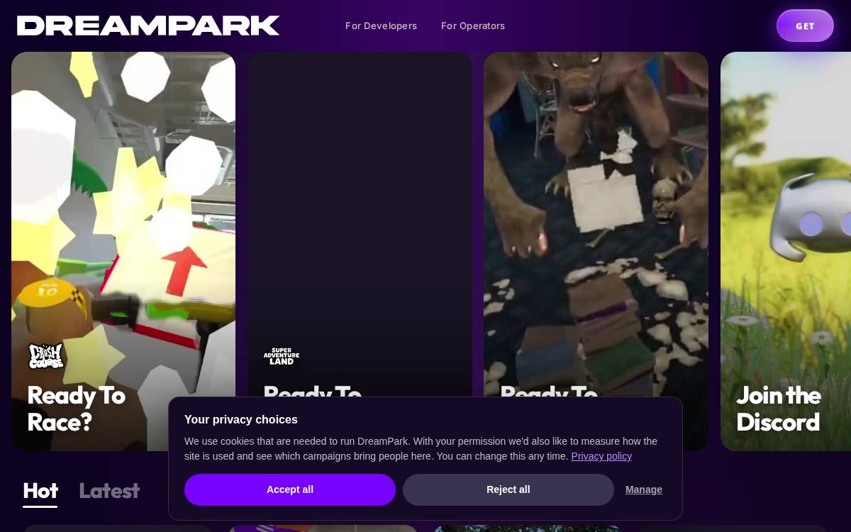 Dreampark website preview