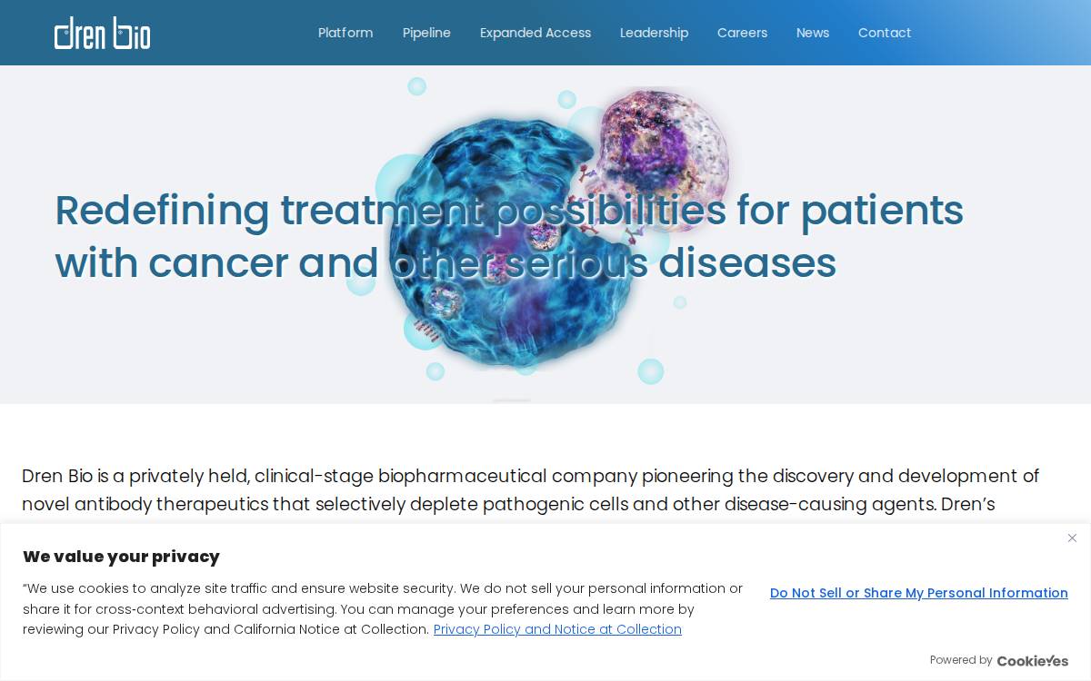 Dren Bio website preview