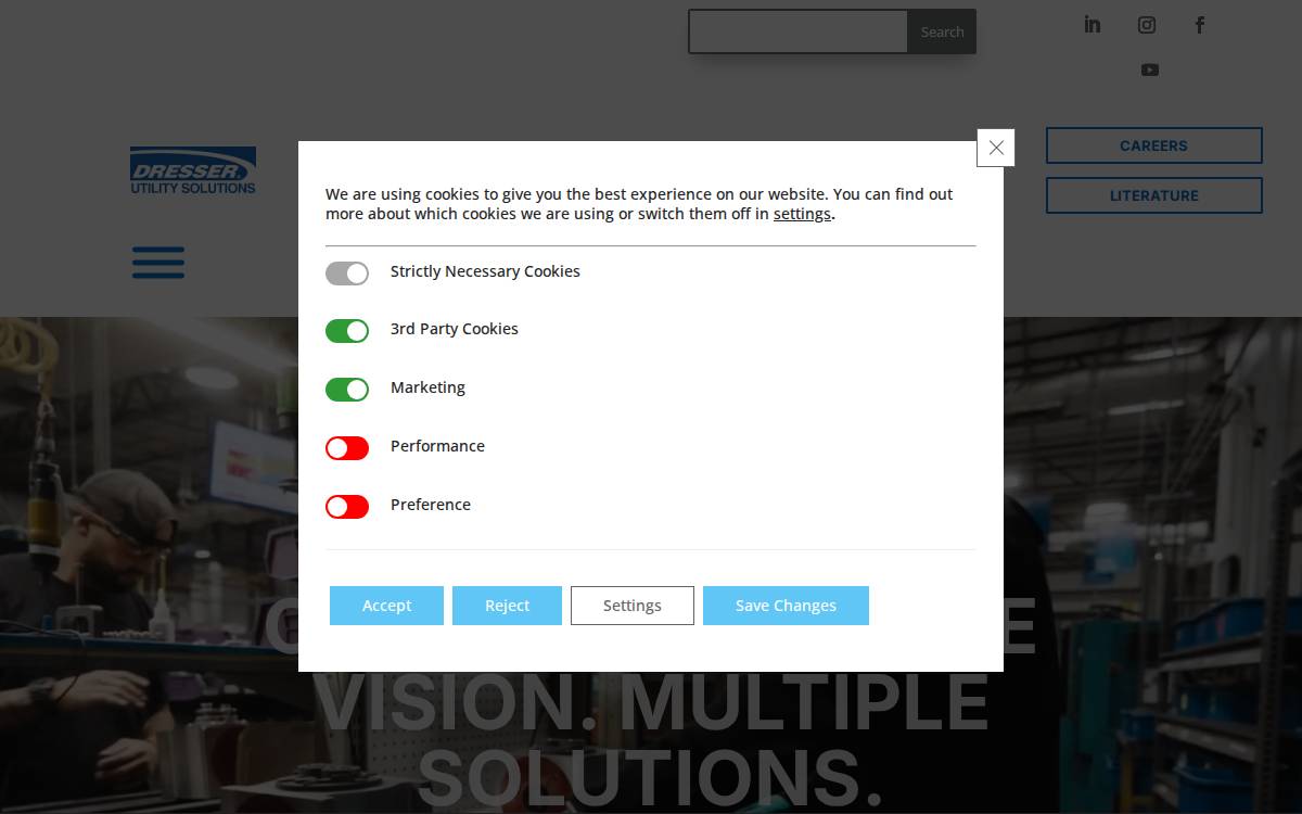 Dresser Utility Solutions, LLC website preview