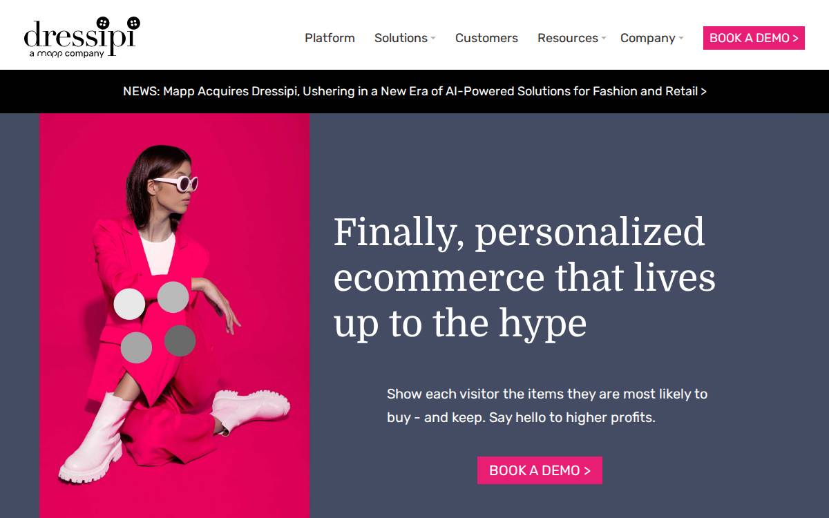 Dressipi website preview