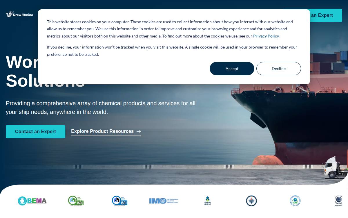 Drew Marine website preview