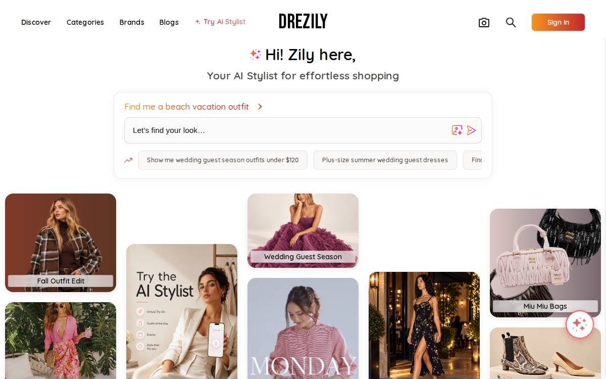 Drezily website preview