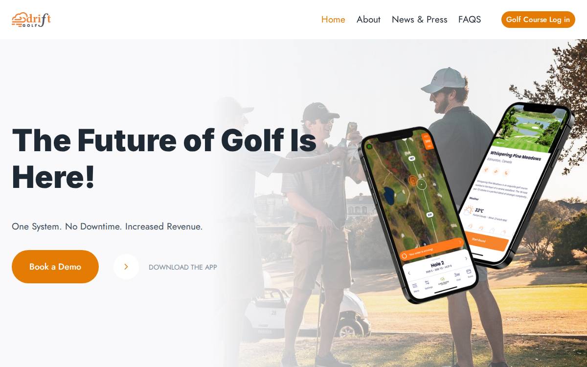 Drift Golf website preview