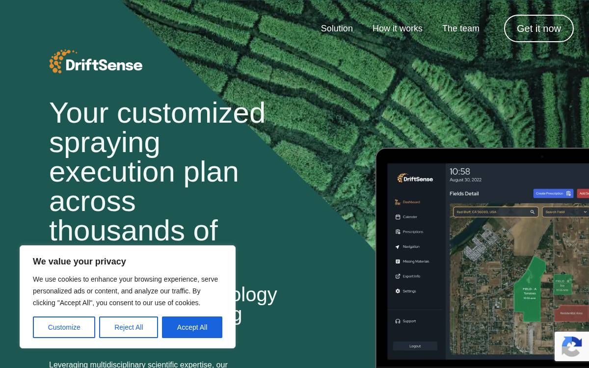 Drift Sense website preview