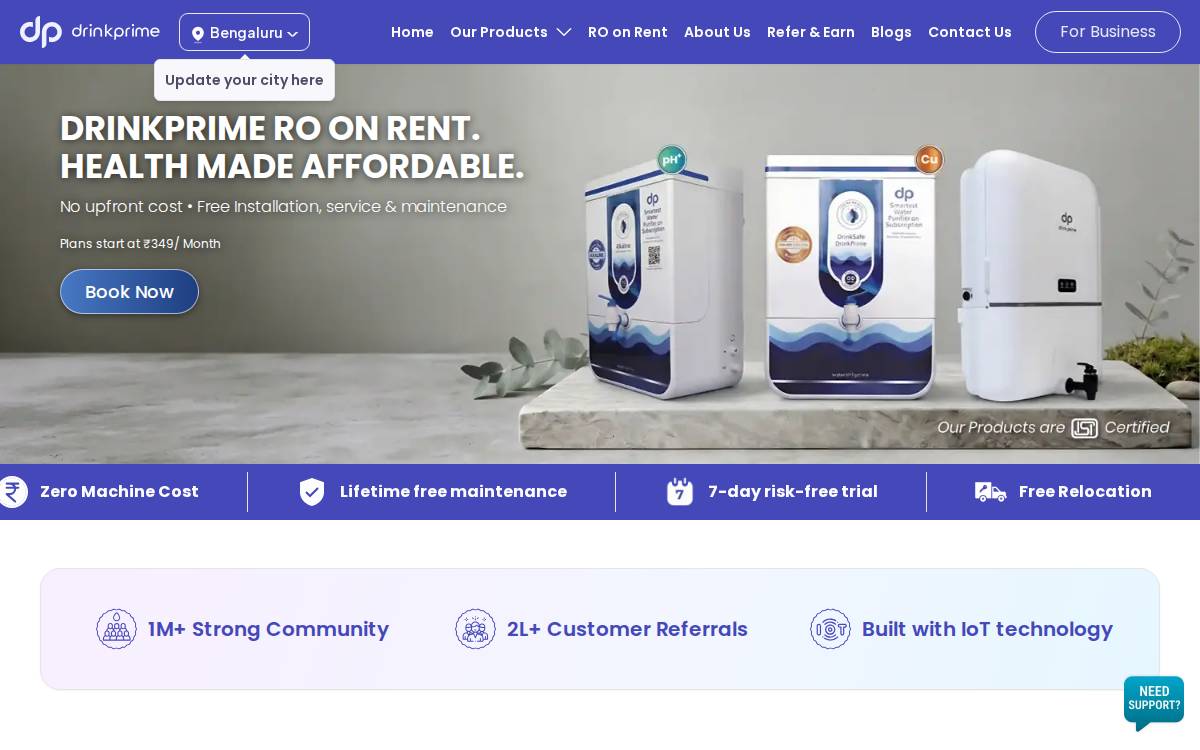 Drink Prime website preview