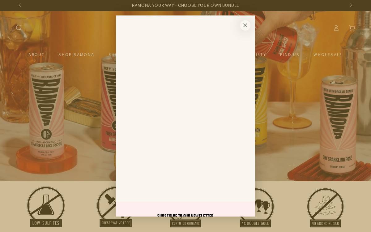 Drink Ramona website preview
