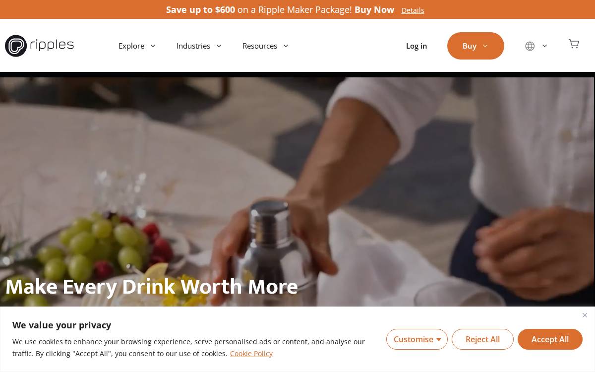 Drink Ripples website preview