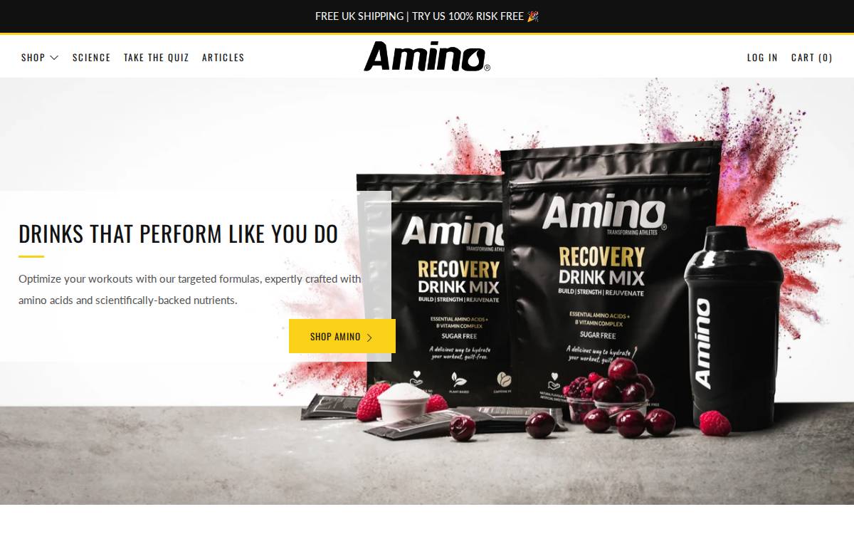 Drinkamino website preview