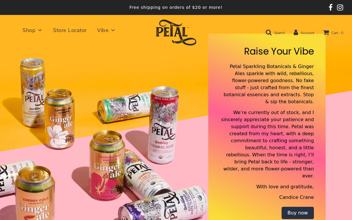 Drinkpetal website preview