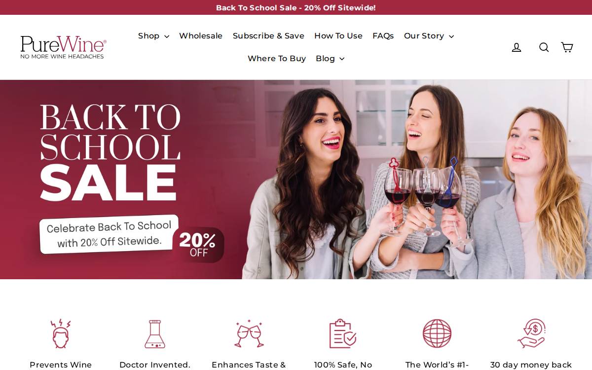 Drinkpurewine website preview
