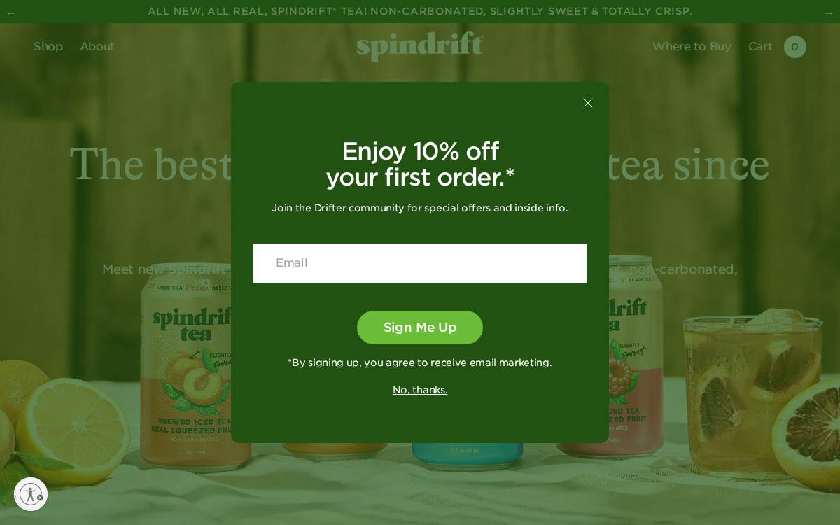 Drinkspindrift website preview