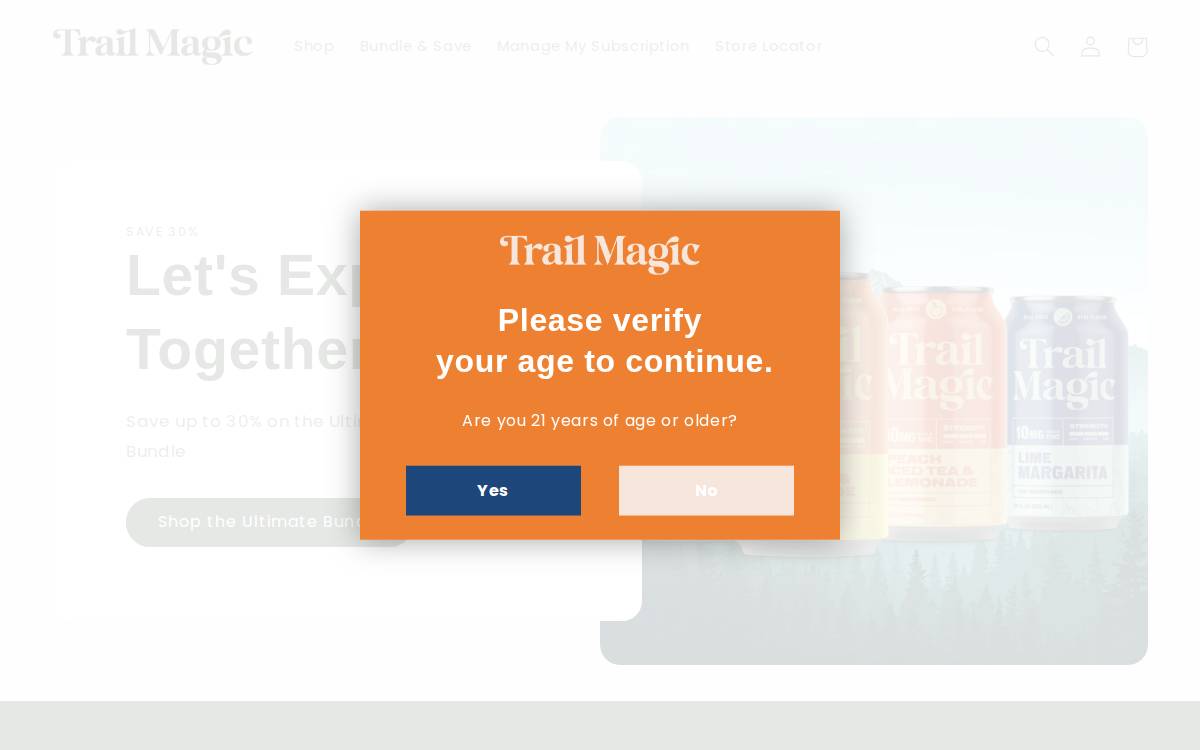 Drinktrailmagic website preview