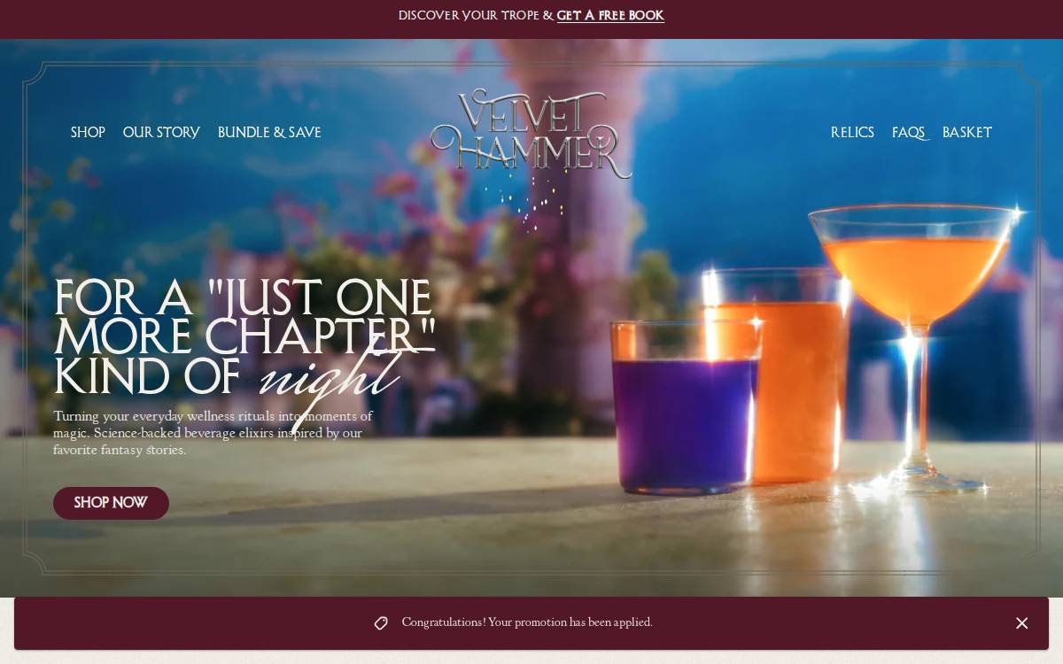 Drinkvelvethammer website preview