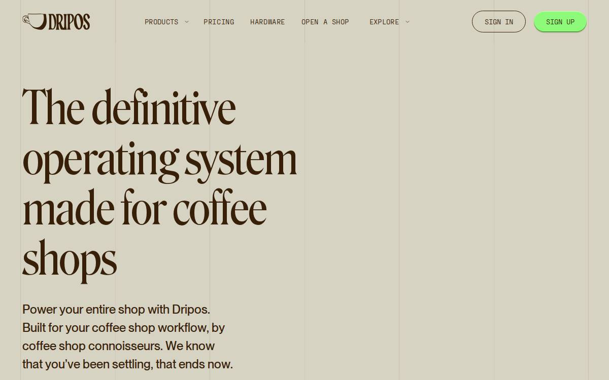 Dripos website preview