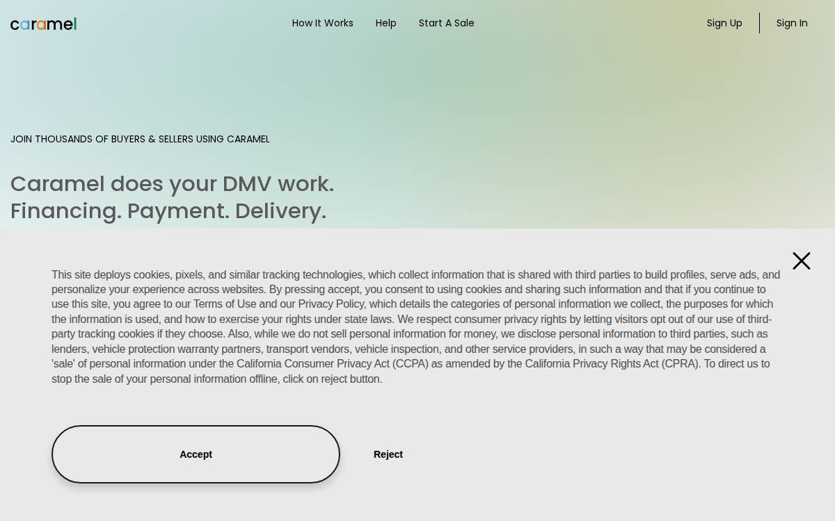 Drivecaramel website preview