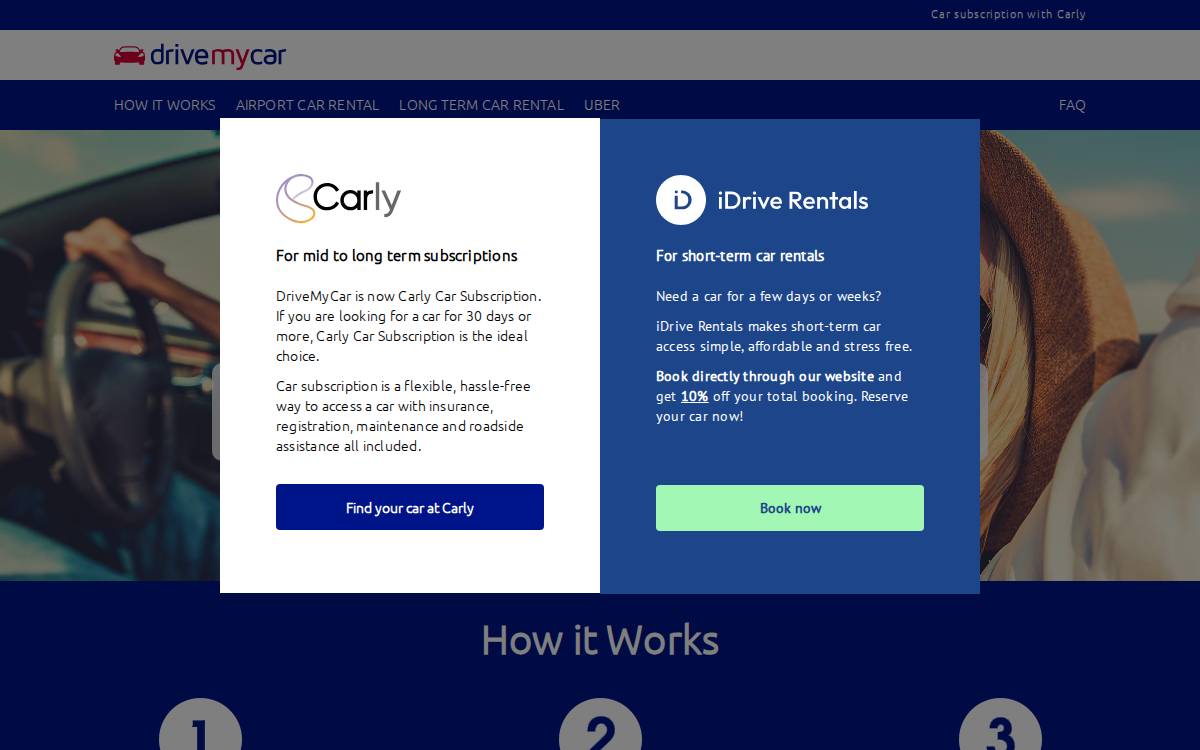 DriveMyCar website preview