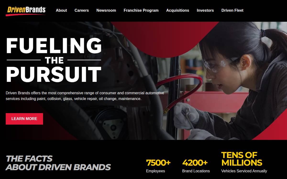 Driven Brands website preview