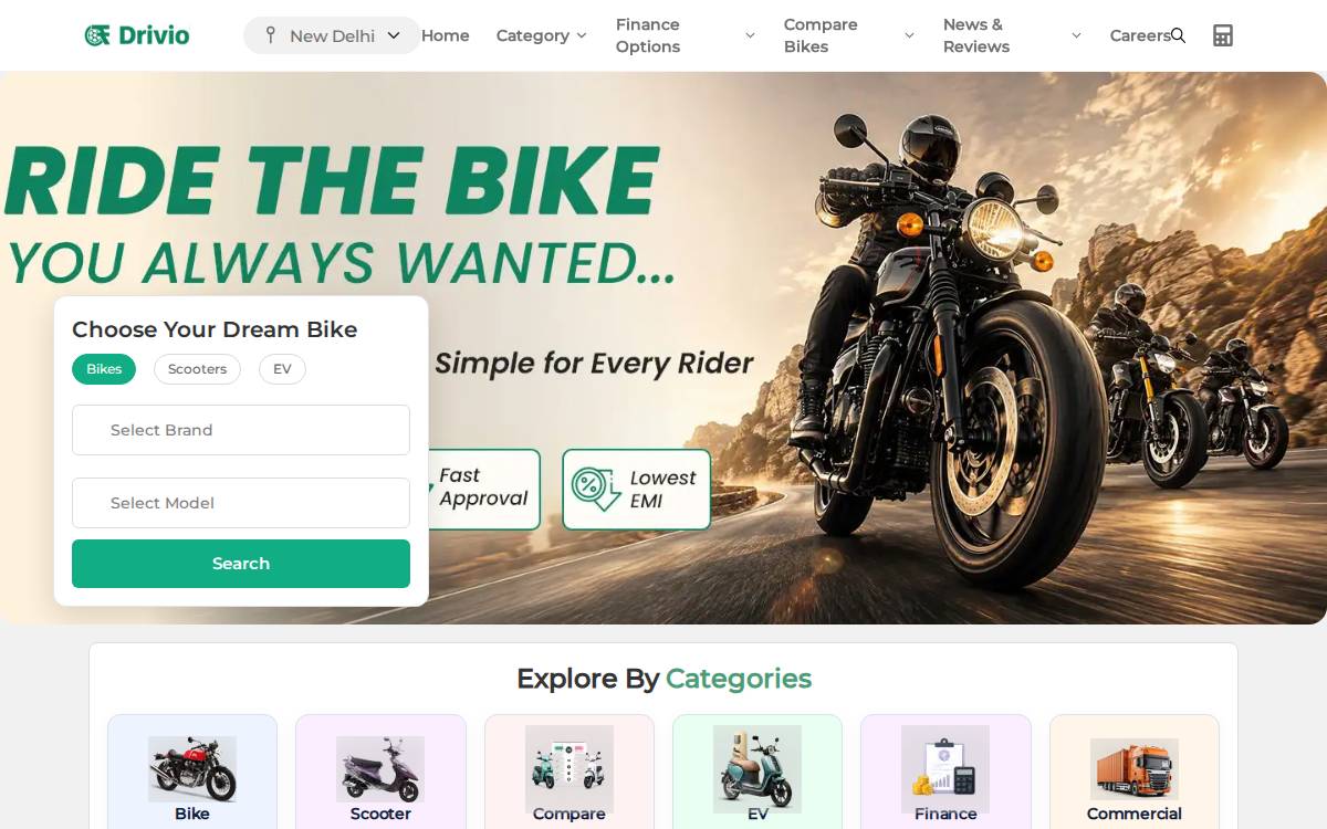 Drivio (ड्राइवियो) website preview