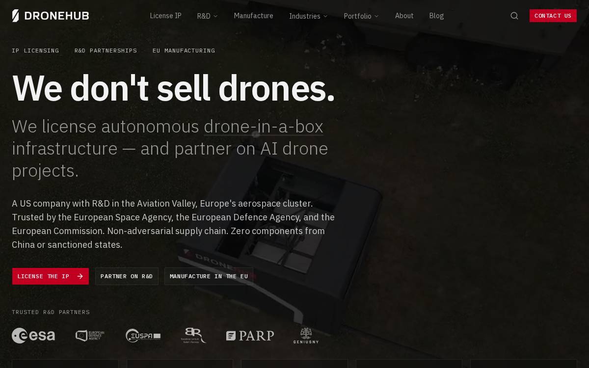 Dronehub website preview