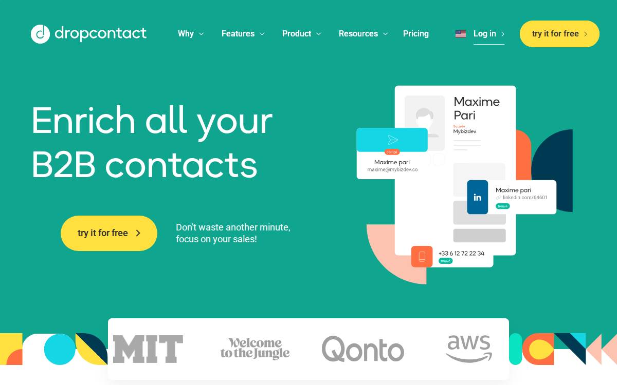 Dropcontact website preview