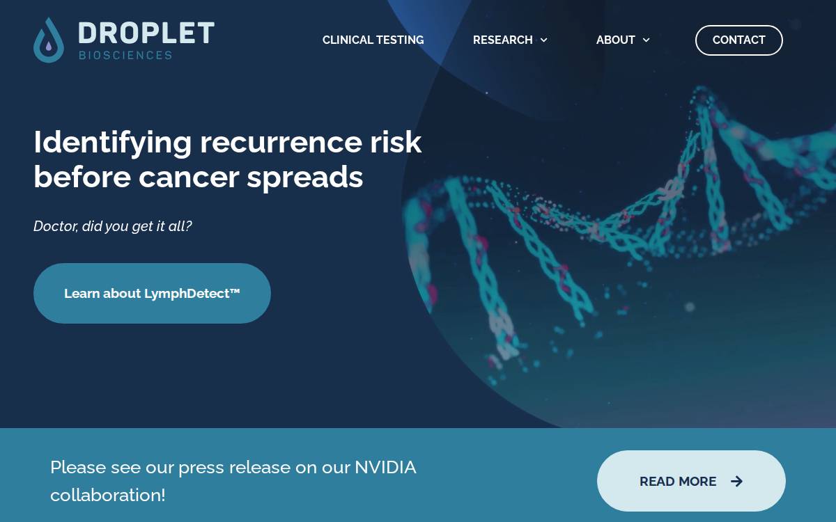 Dropletbiosci website preview