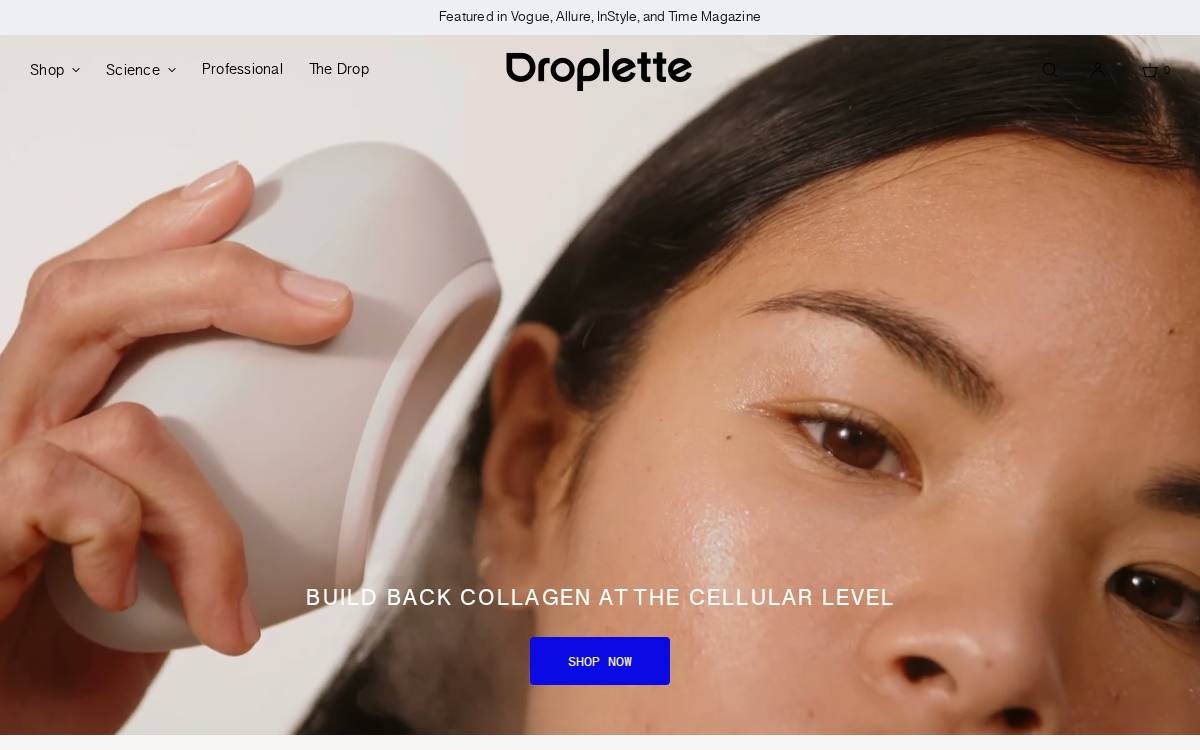 Droplette website preview