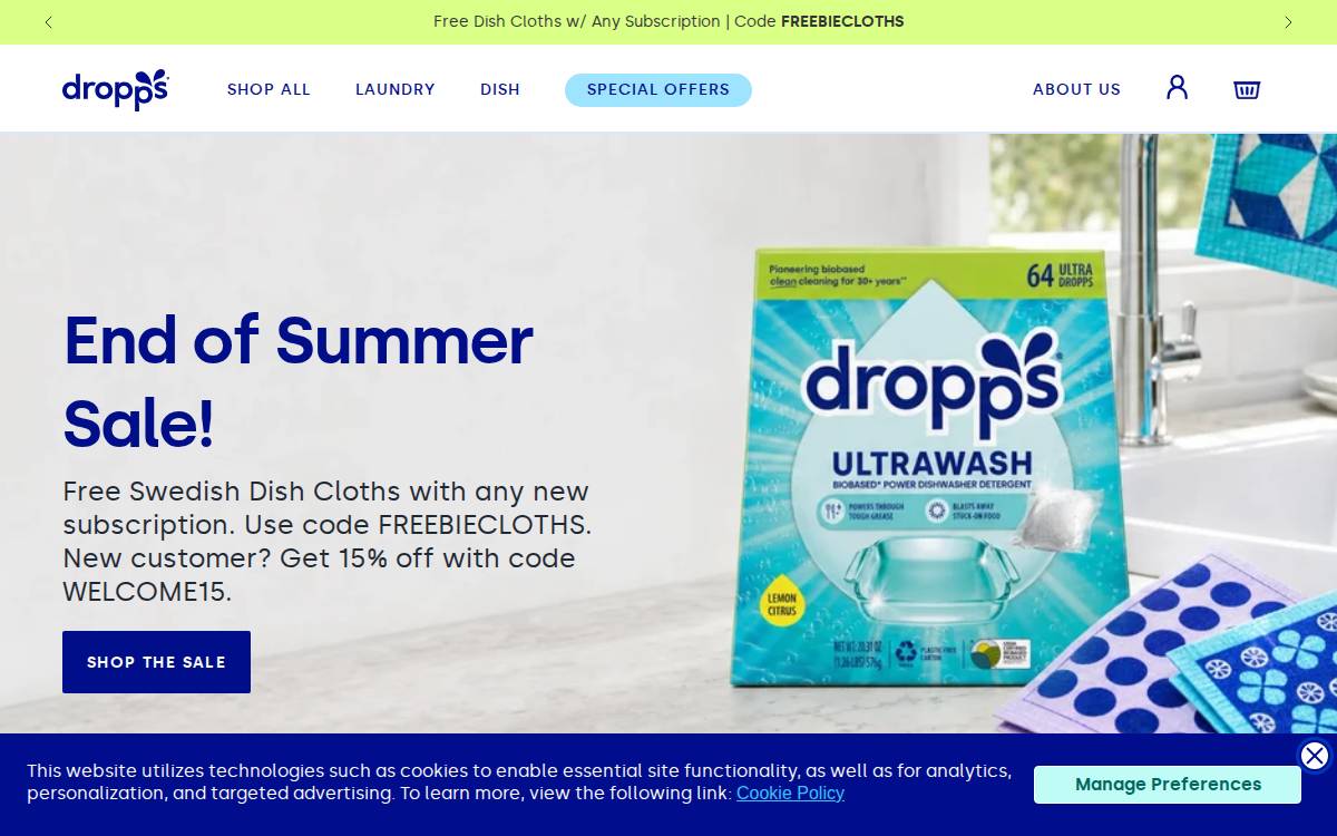 Dropps website preview