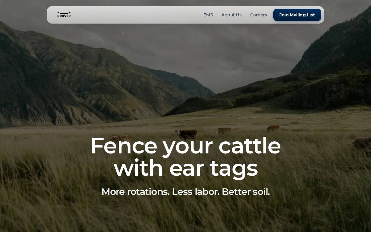 Drover website preview