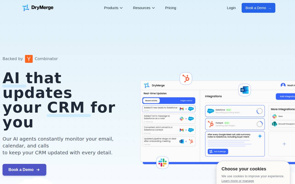 DryMerge website preview