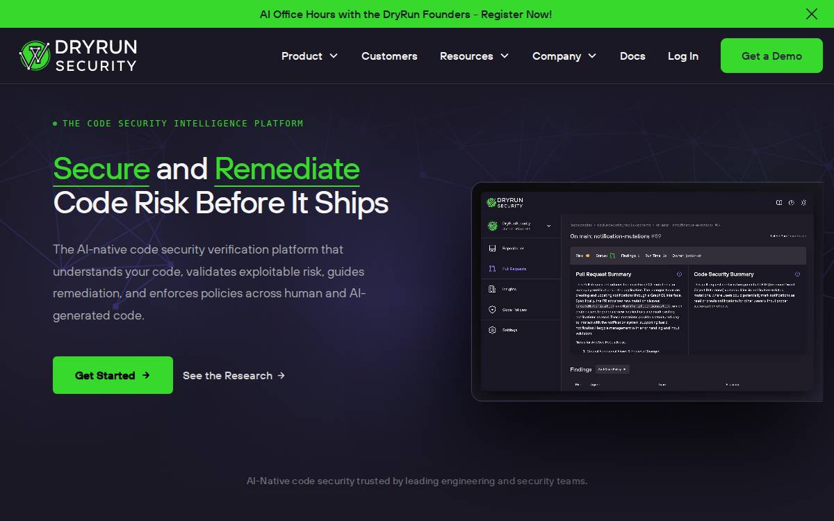 DryRun Security website preview