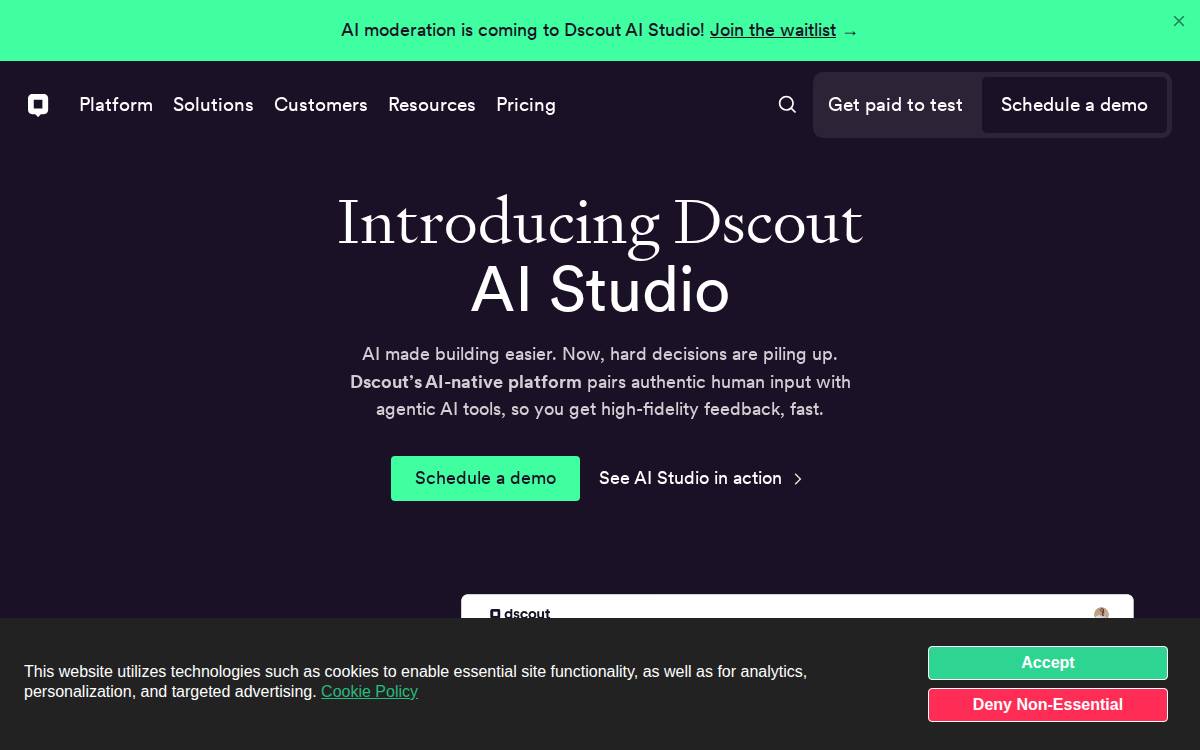 Dscout website preview
