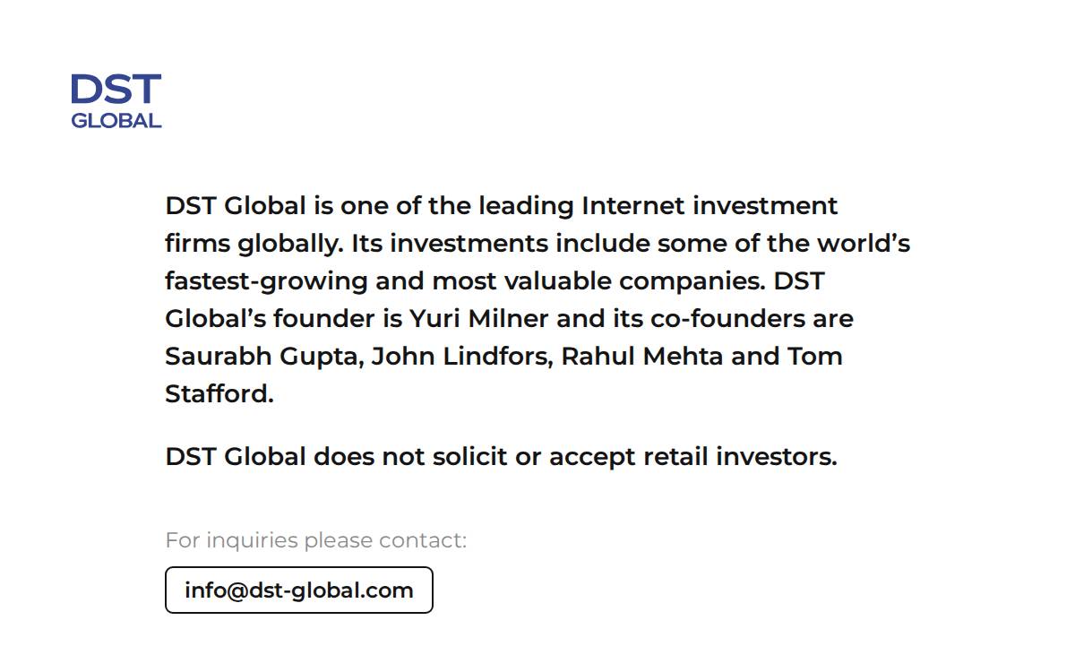 Dst Global website preview