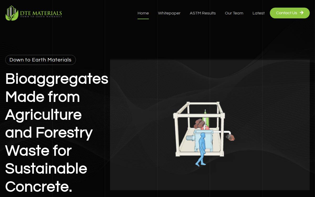 DTE Materials website preview