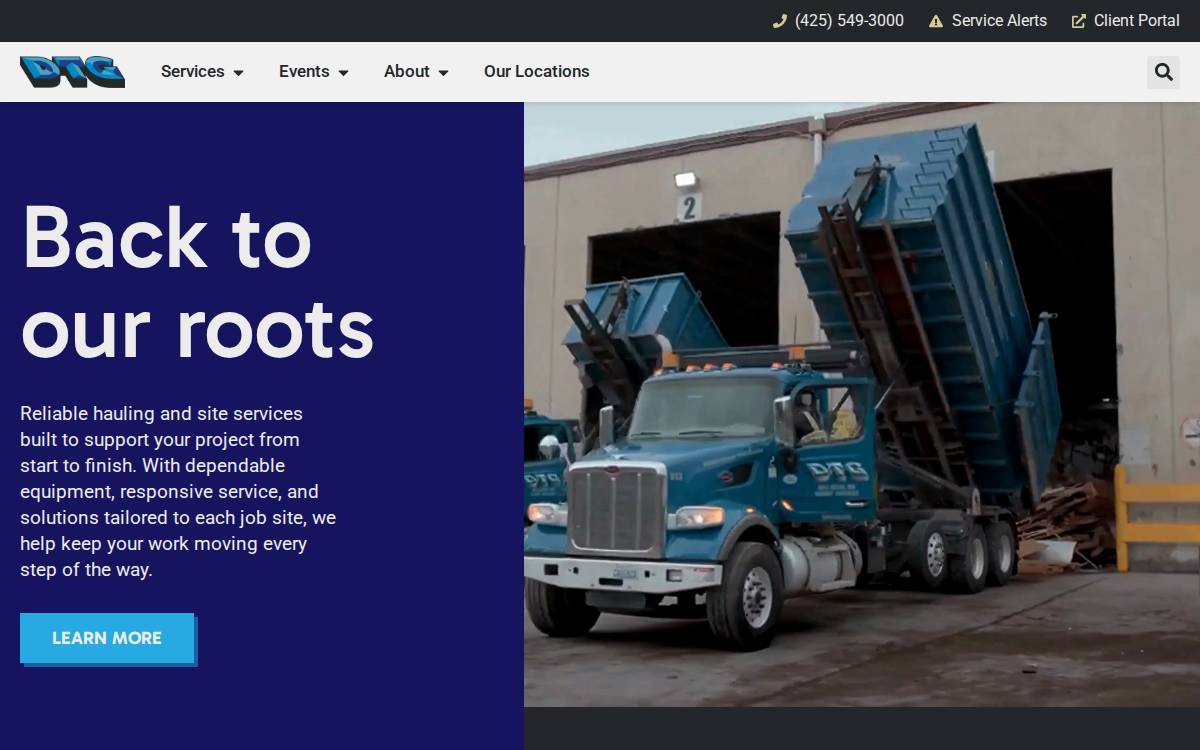 DTG Recycle website preview