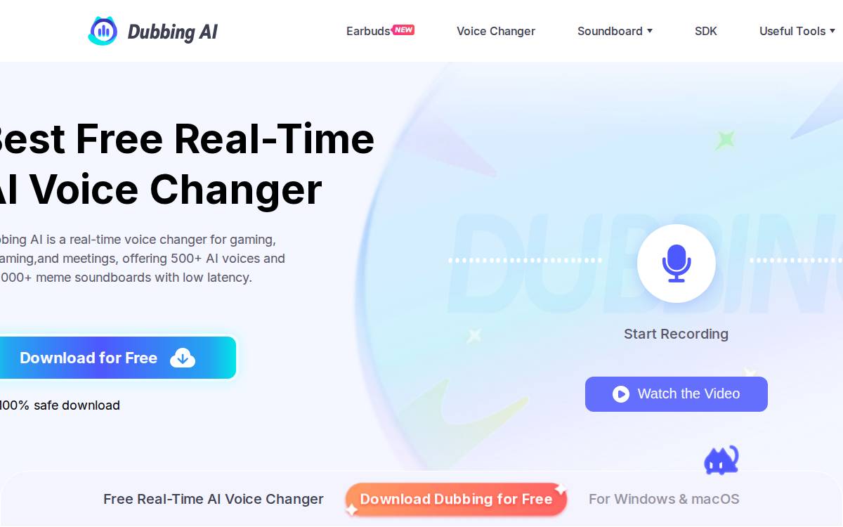 Dubbing AI website preview
