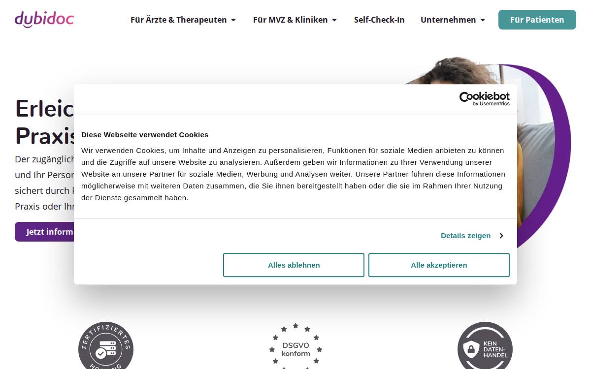 Dubidoc website preview