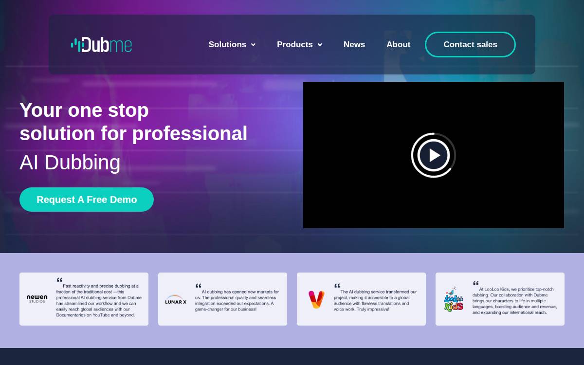 Dubme website preview