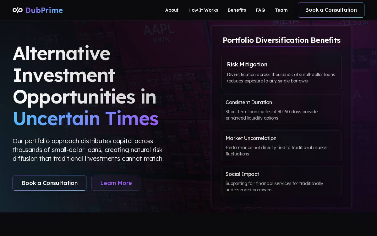 DubPrime website preview