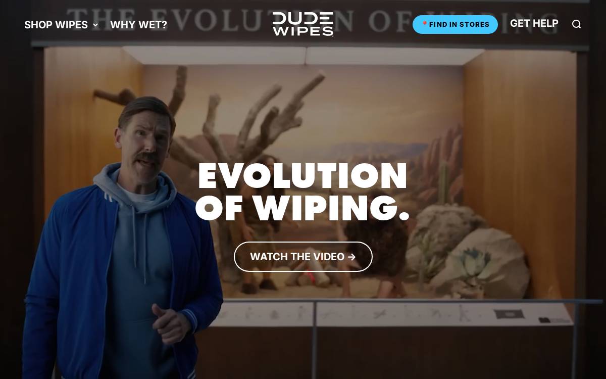 DUDE Wipes website preview