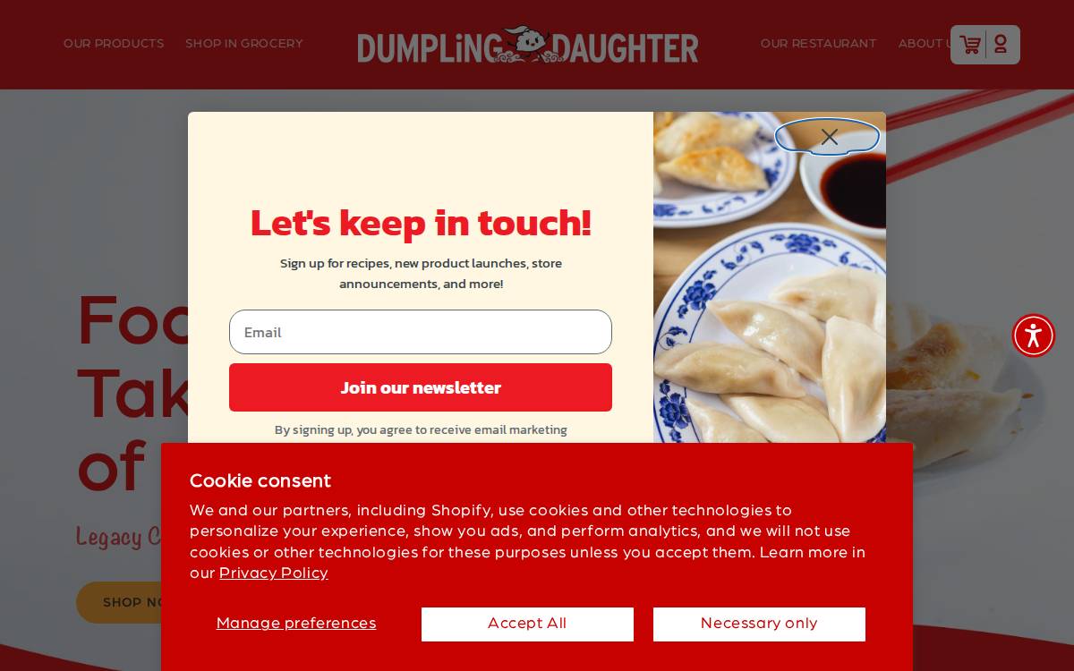 Dumpling Daughter website preview